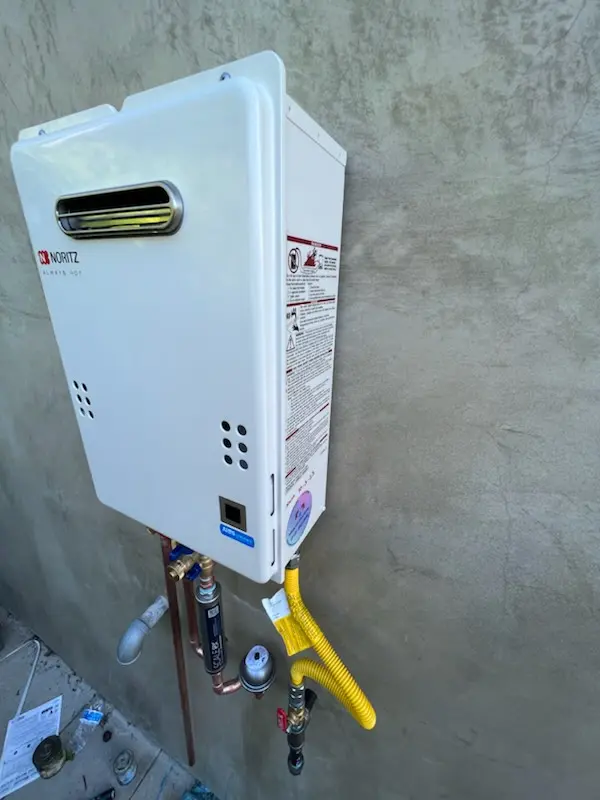 Tankless water heater installation for Tyrrell homes